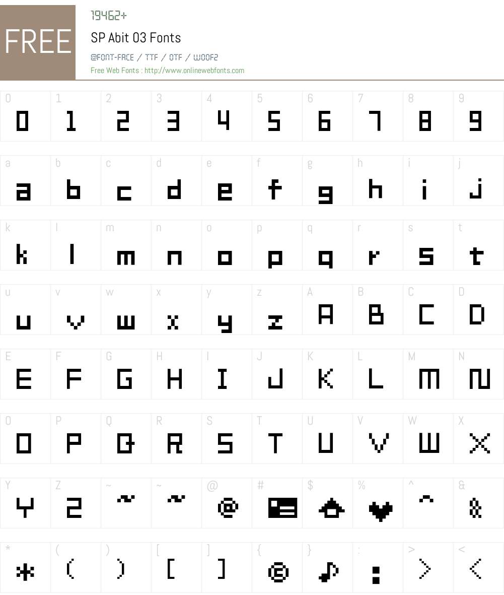 SP Abit 03 Font Screenshots