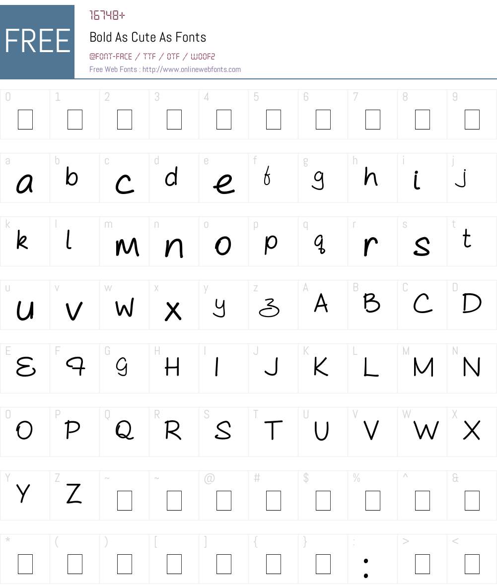 Bold As Cute As Font Screenshots