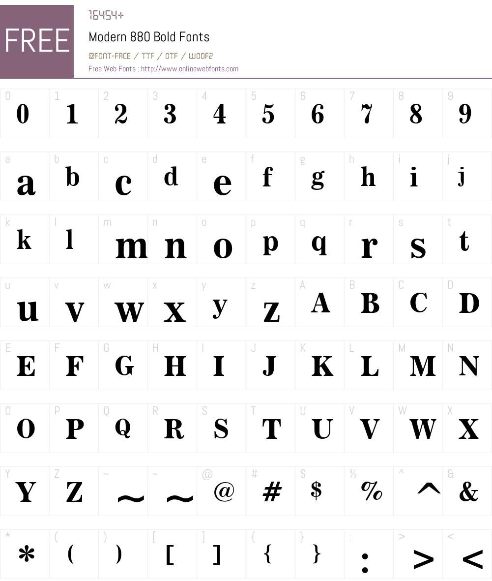 Modern 880 Font Screenshots