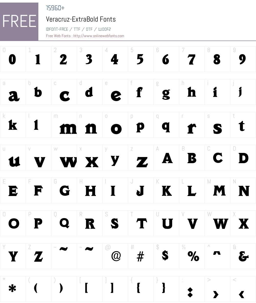 Veracruz-ExtraBold Font Screenshots