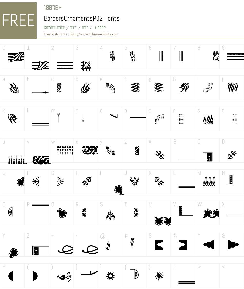 BordersOrnaments Font Screenshots
