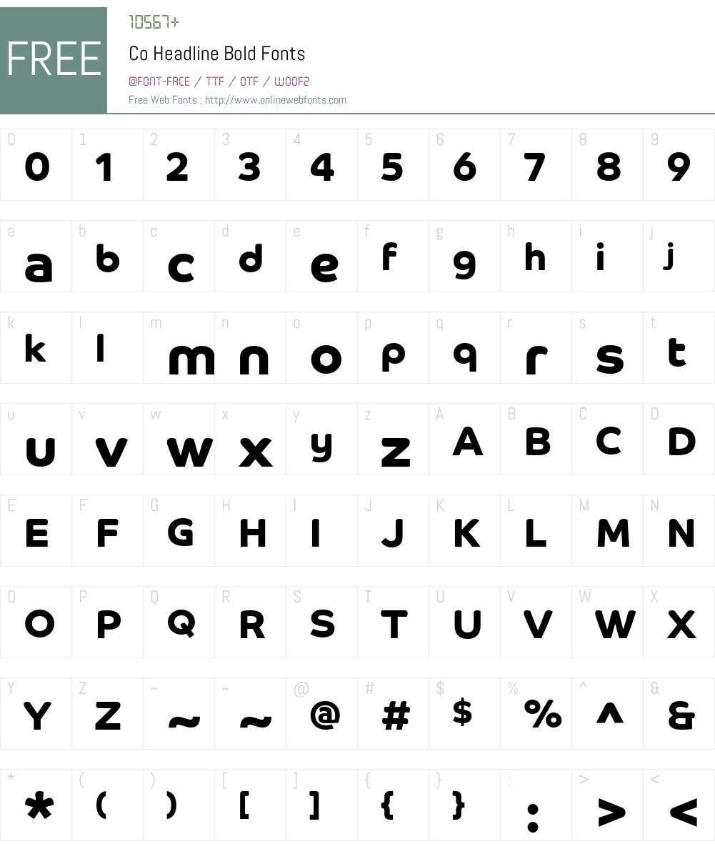 Co Headline Font Screenshots