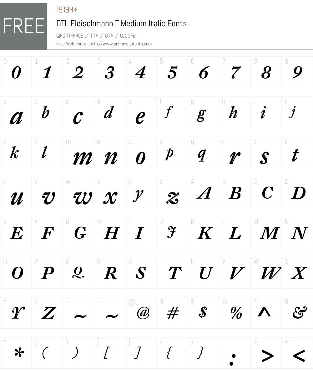 DTL Fleischmann Font Screenshots