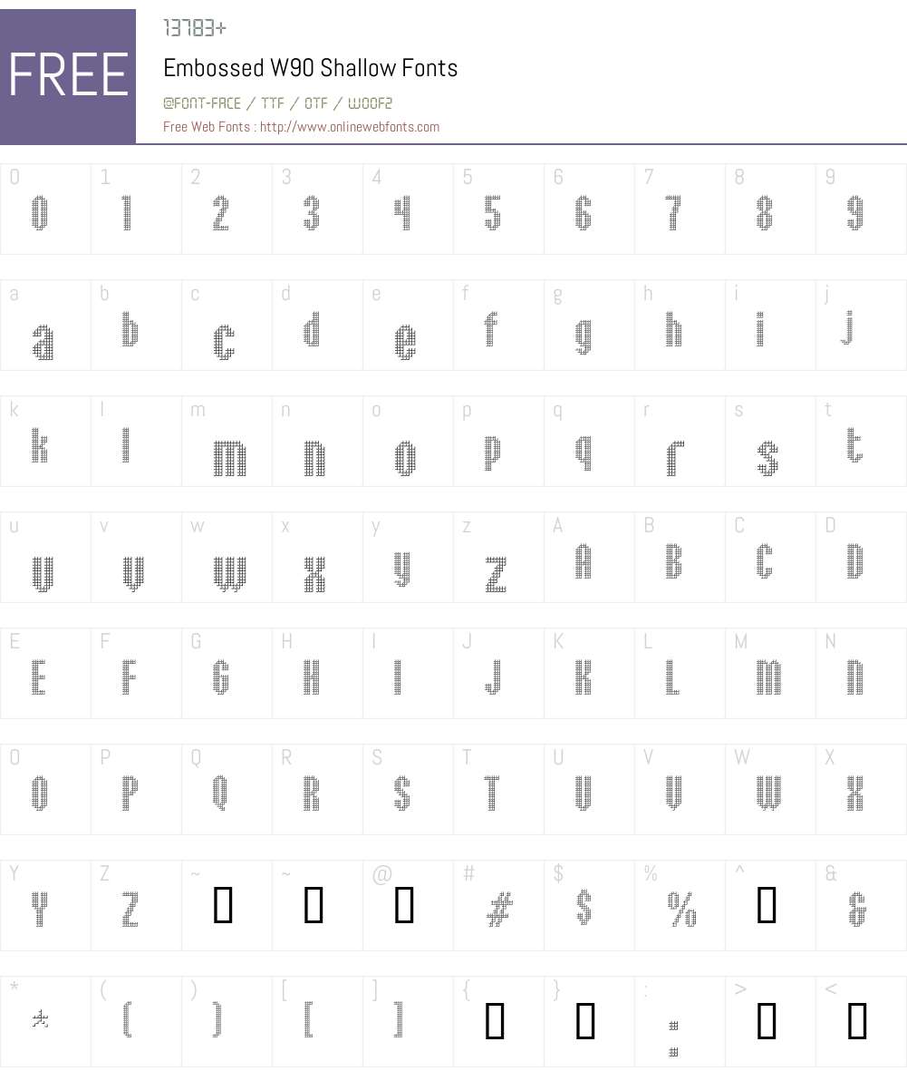 Embossed Font Screenshots