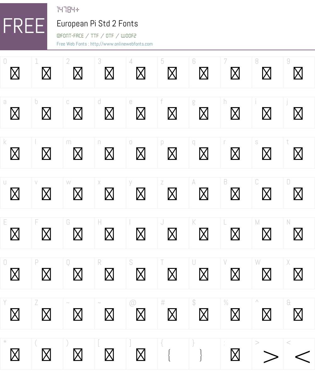 European Pi Std Font Screenshots