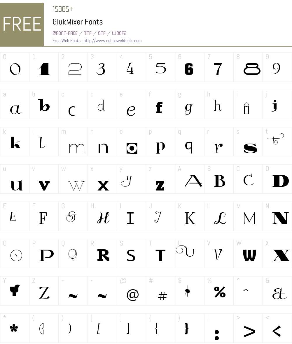 GlukMixer Font Screenshots