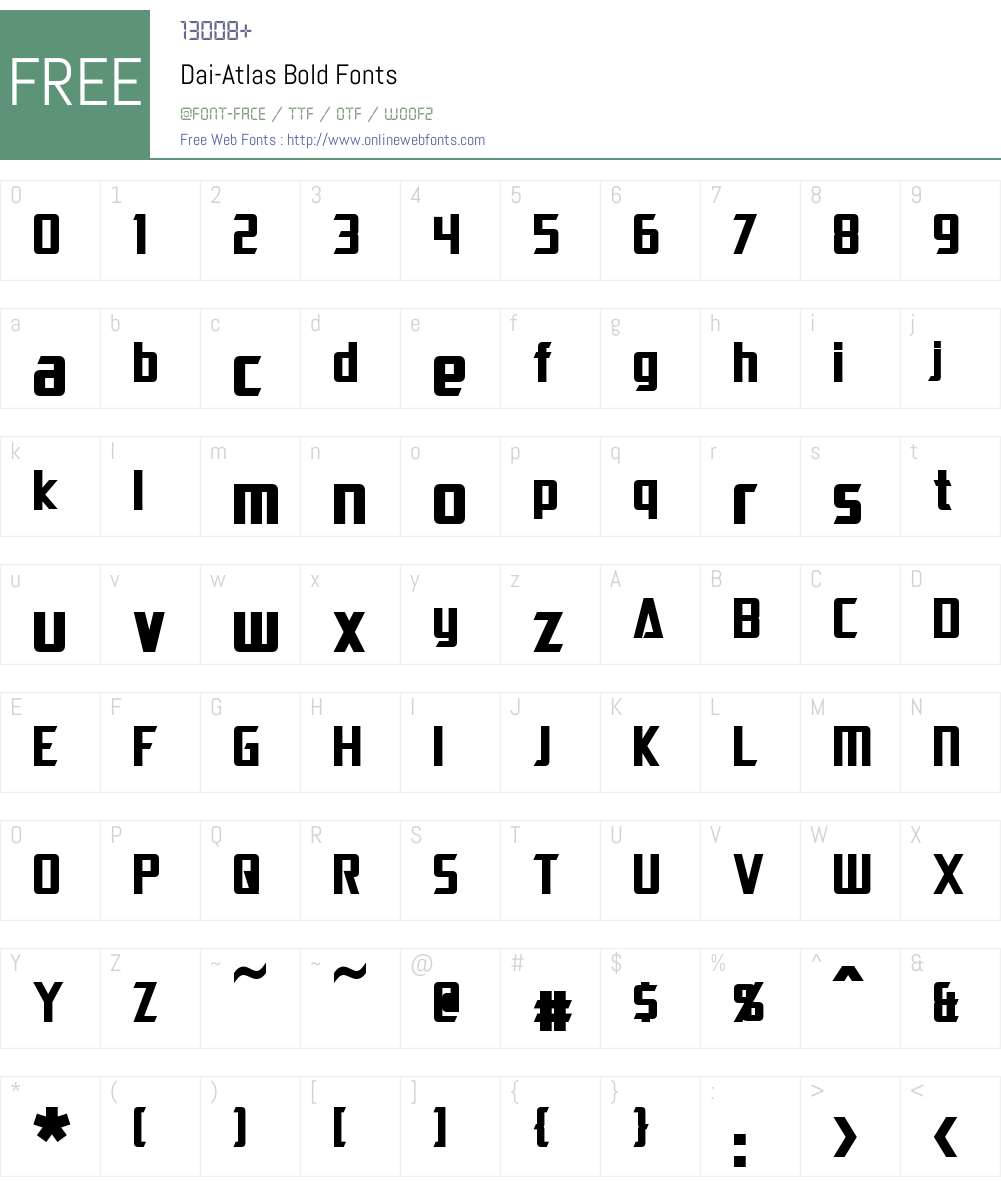 Dai-Atlas Font Screenshots