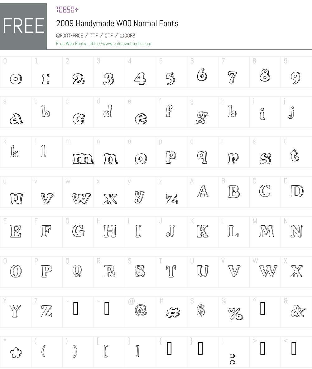 2009 Handymade Font Screenshots