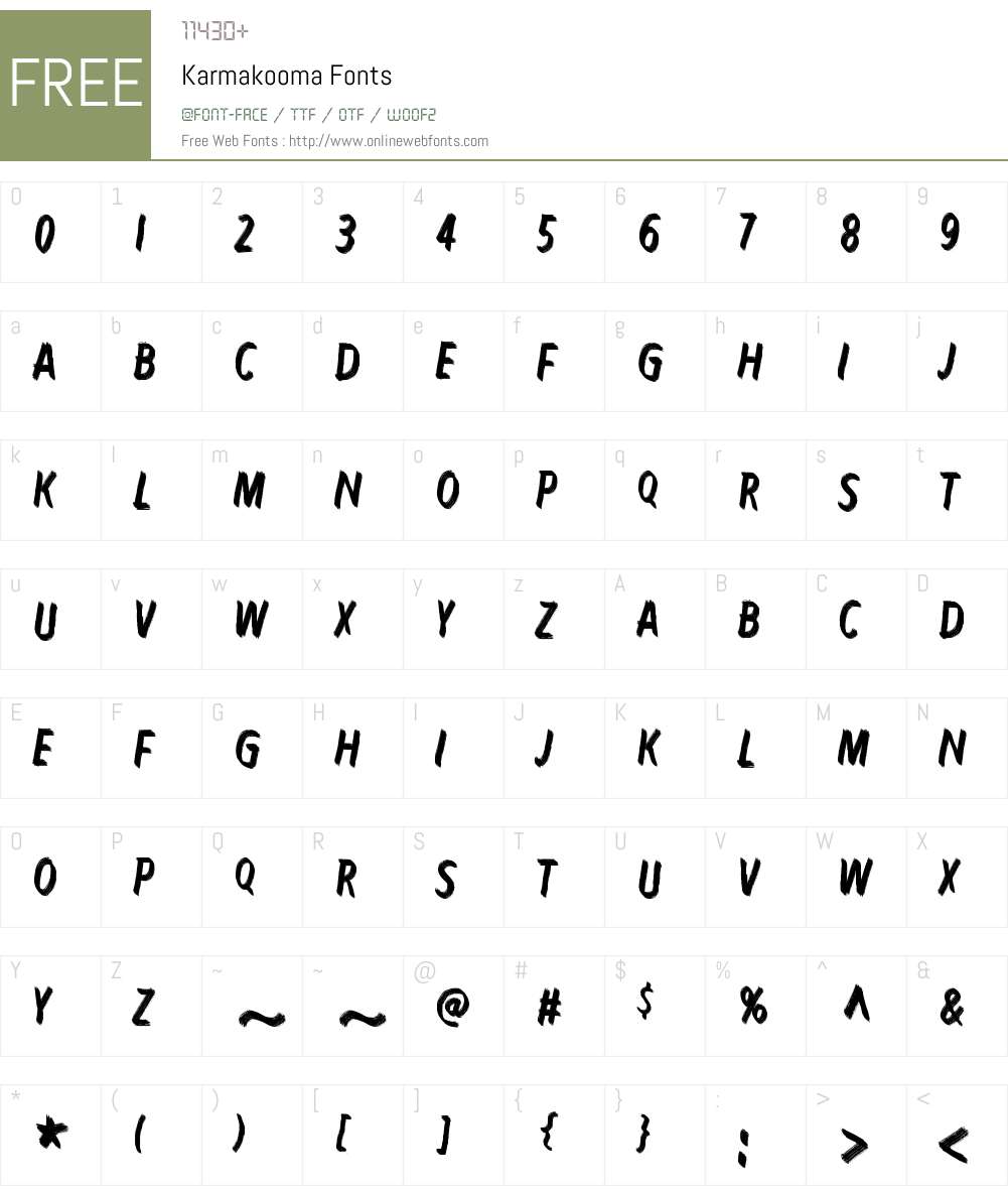Karmakooma Font Screenshots