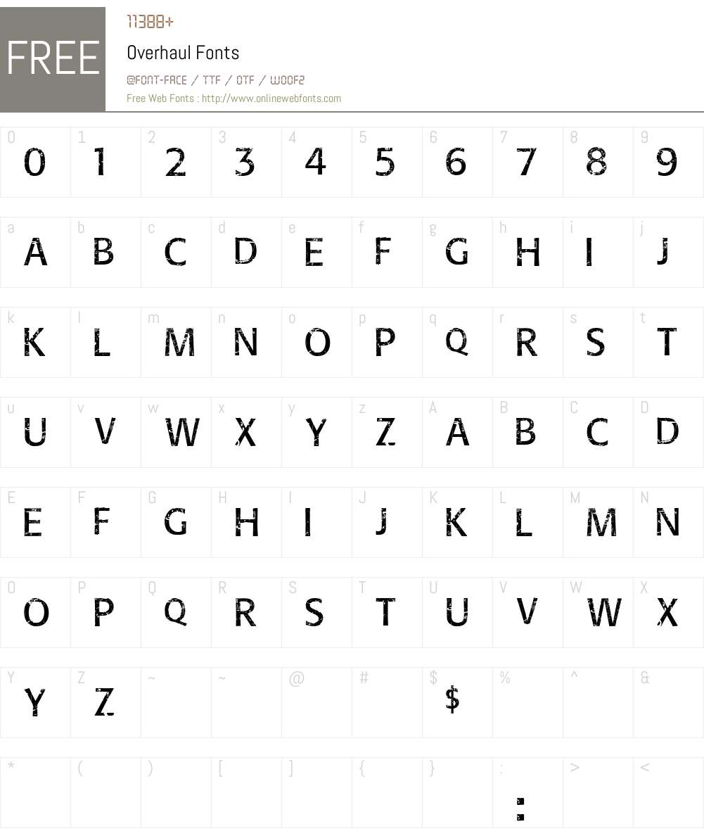 Overhaul Font Screenshots
