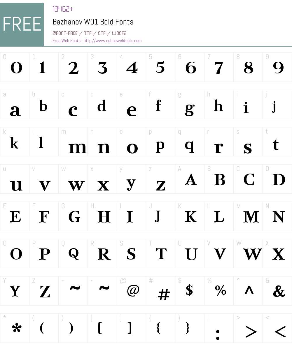 BazhanovW01-Bold Font Screenshots
