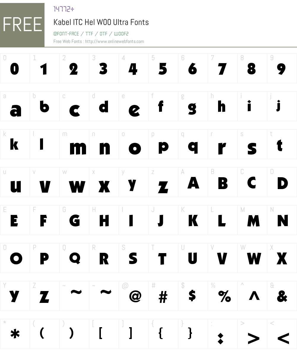 KabelITCHelW00-Ultra Font Screenshots