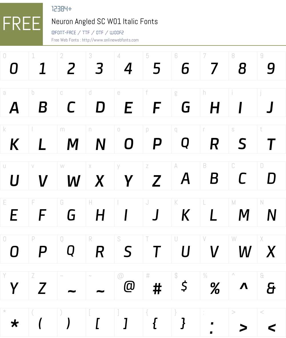 NeuronAngledSCW01-Italic Font Screenshots