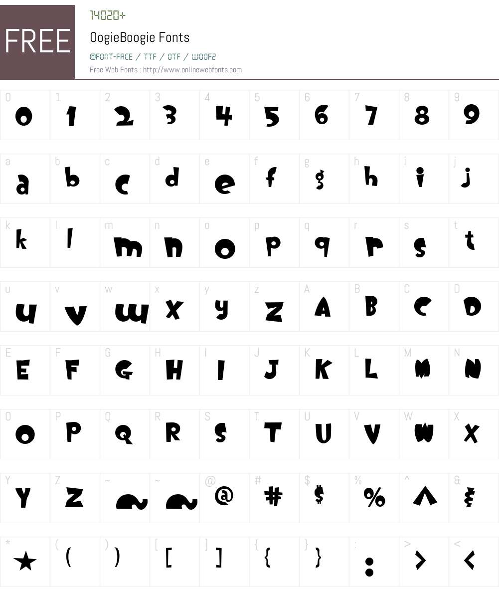 OogieBoogie Font Screenshots