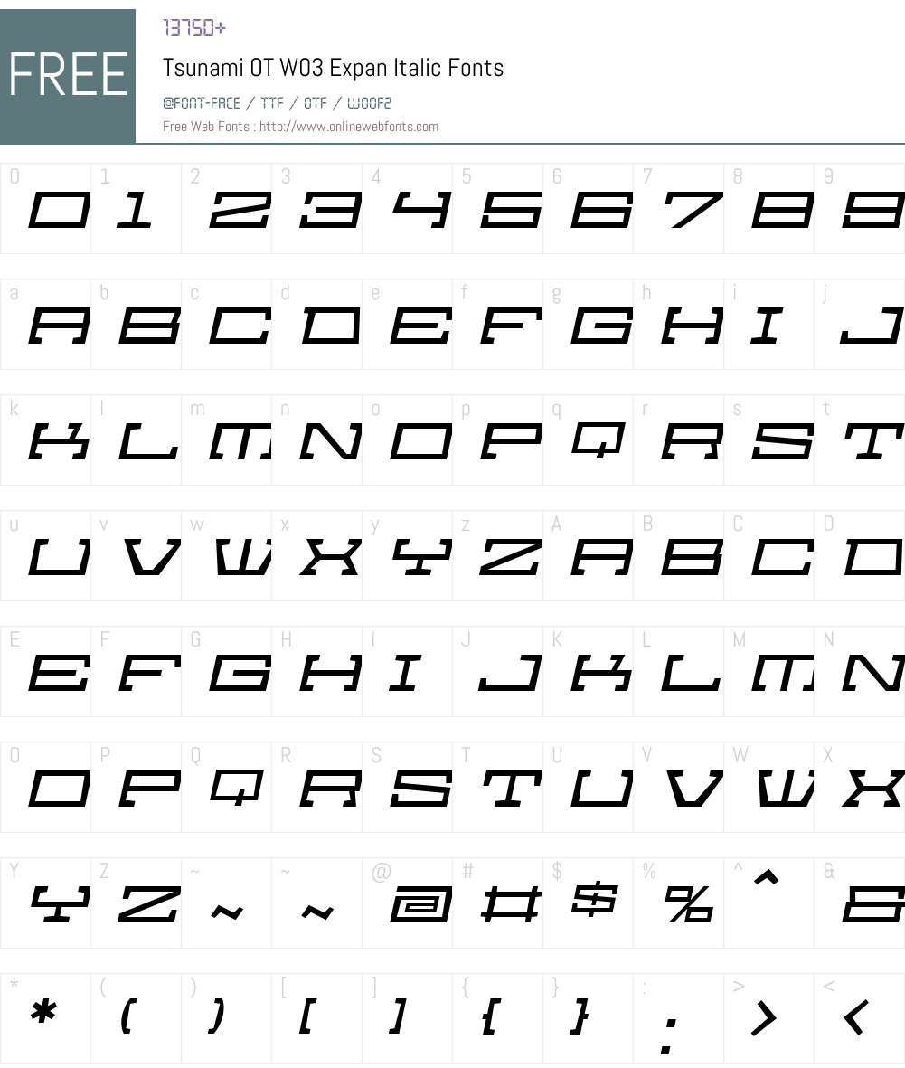 FF Tsunami Font Screenshots