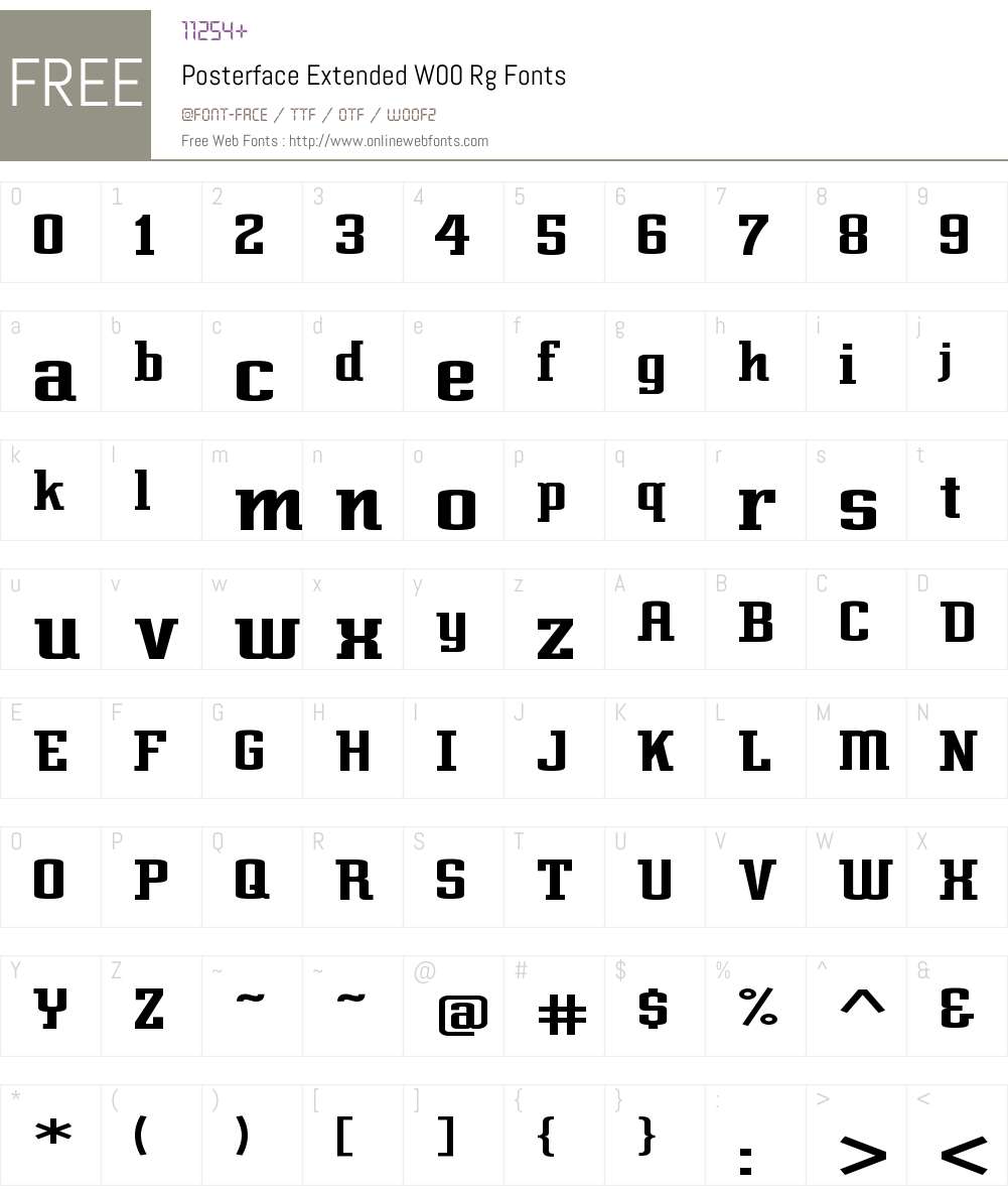 PosterfaceExtendedW00-Rg Font Screenshots