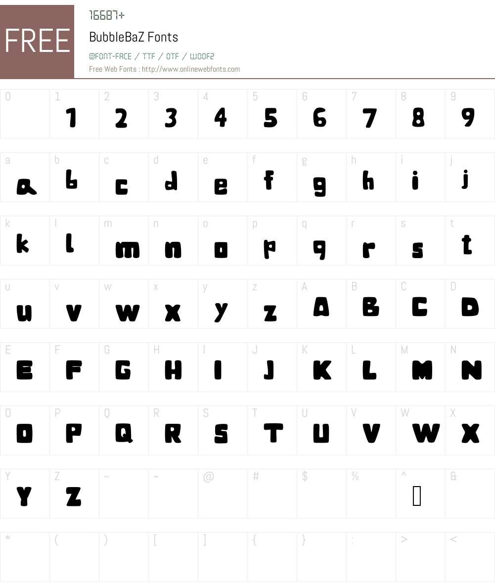 BubbleBaZ Font Screenshots