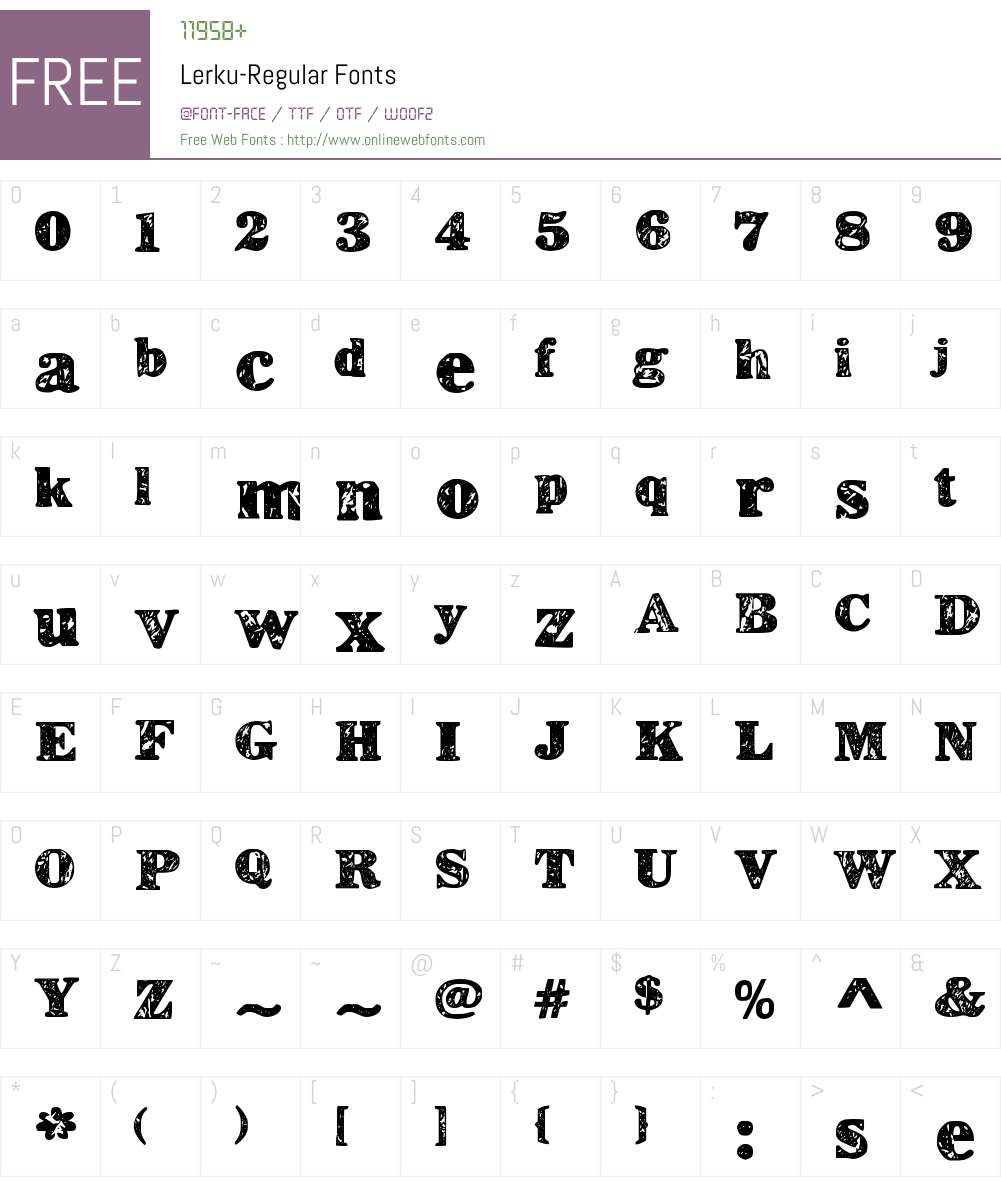 Lerku Font Screenshots