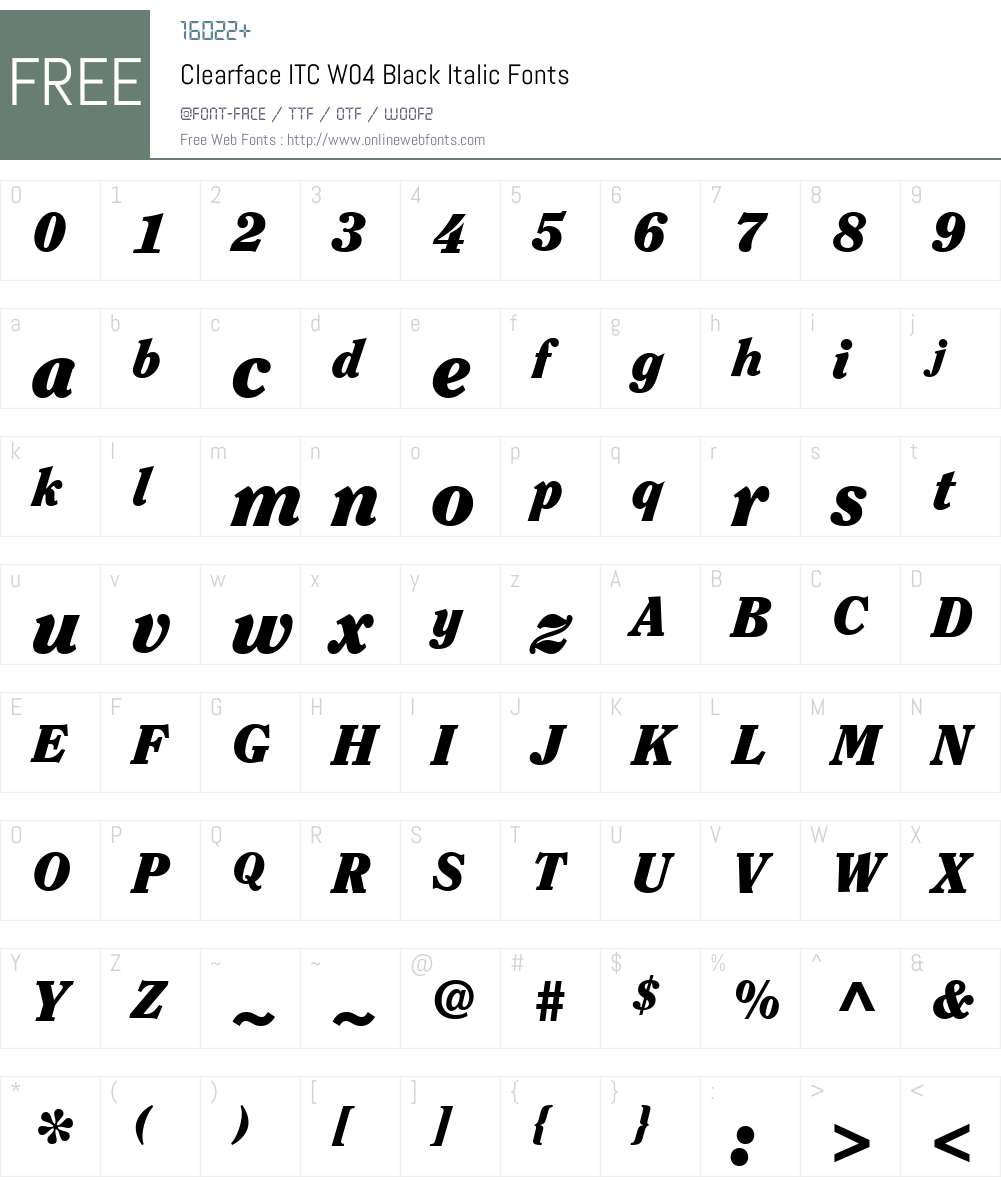 ITC Clearface Font Screenshots