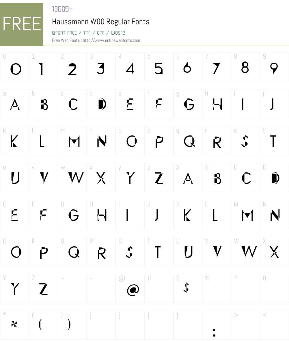 HaussmannW00-Regular Font Screenshots