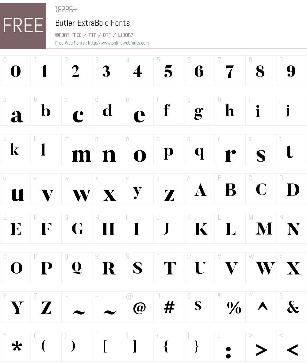 Butler-ExtraBold 1.000 Fonts Free Download - OnlineWebFonts.COM