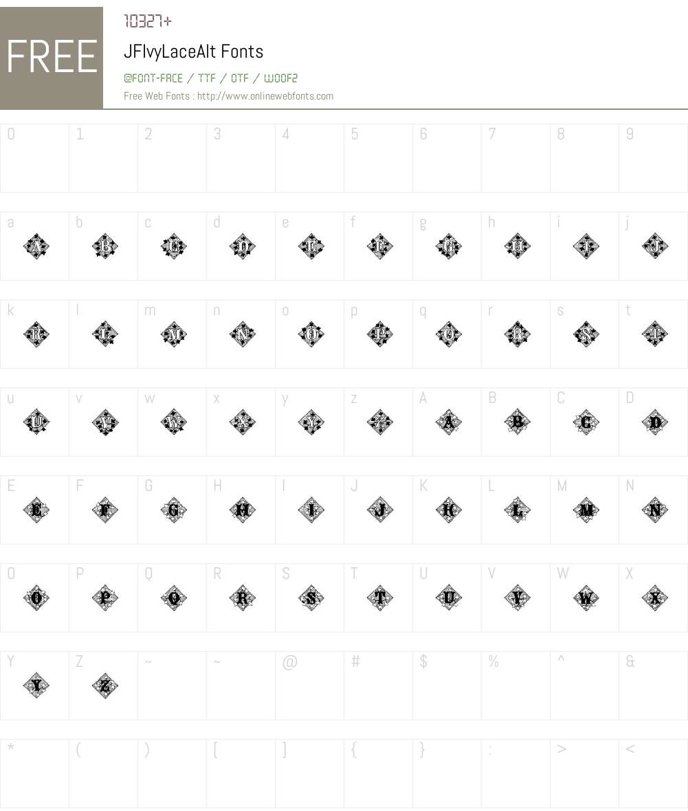 JFIvyLaceAlt Font Screenshots