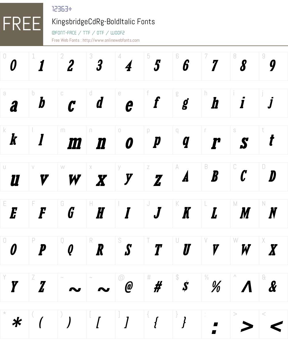 Kingsbridge Font Screenshots