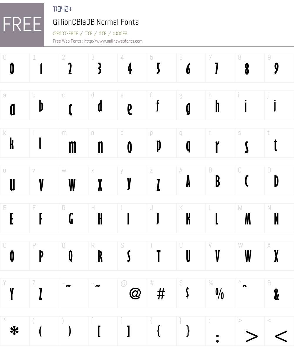 GillionCBlaDB Font Screenshots
