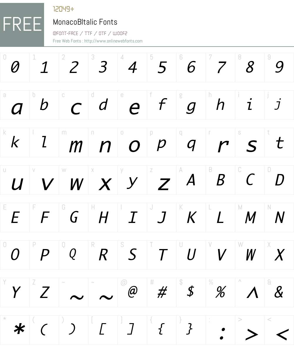MonacoB Font Screenshots