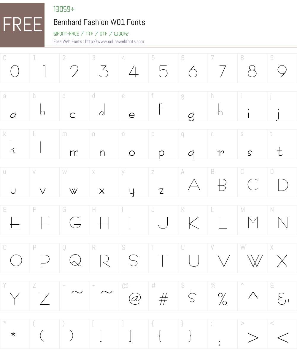 BernhardFashionW01 Font Screenshots