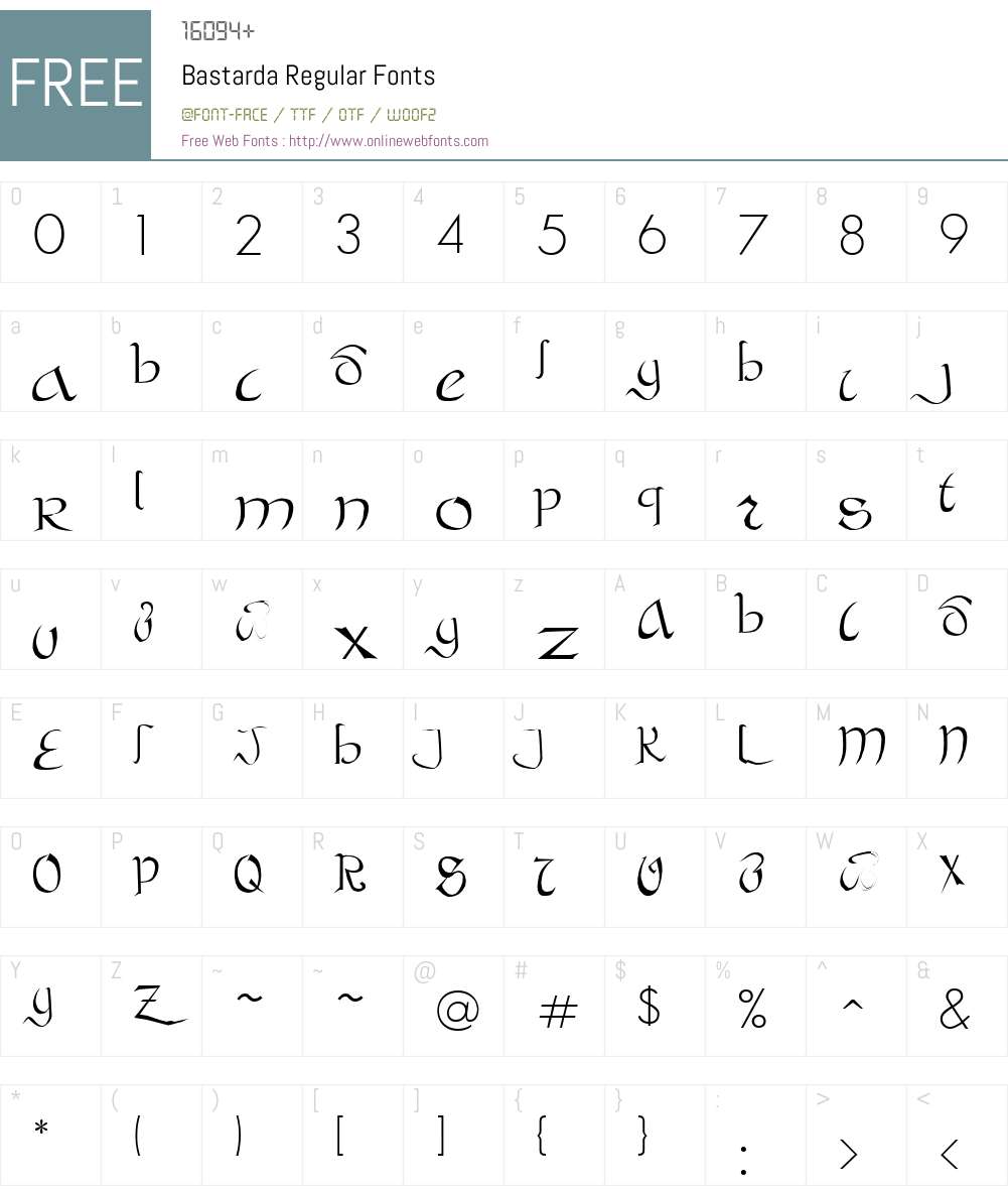 Bastarda Font Screenshots