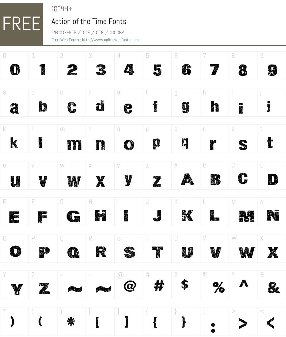 Action of the Time Font Screenshots