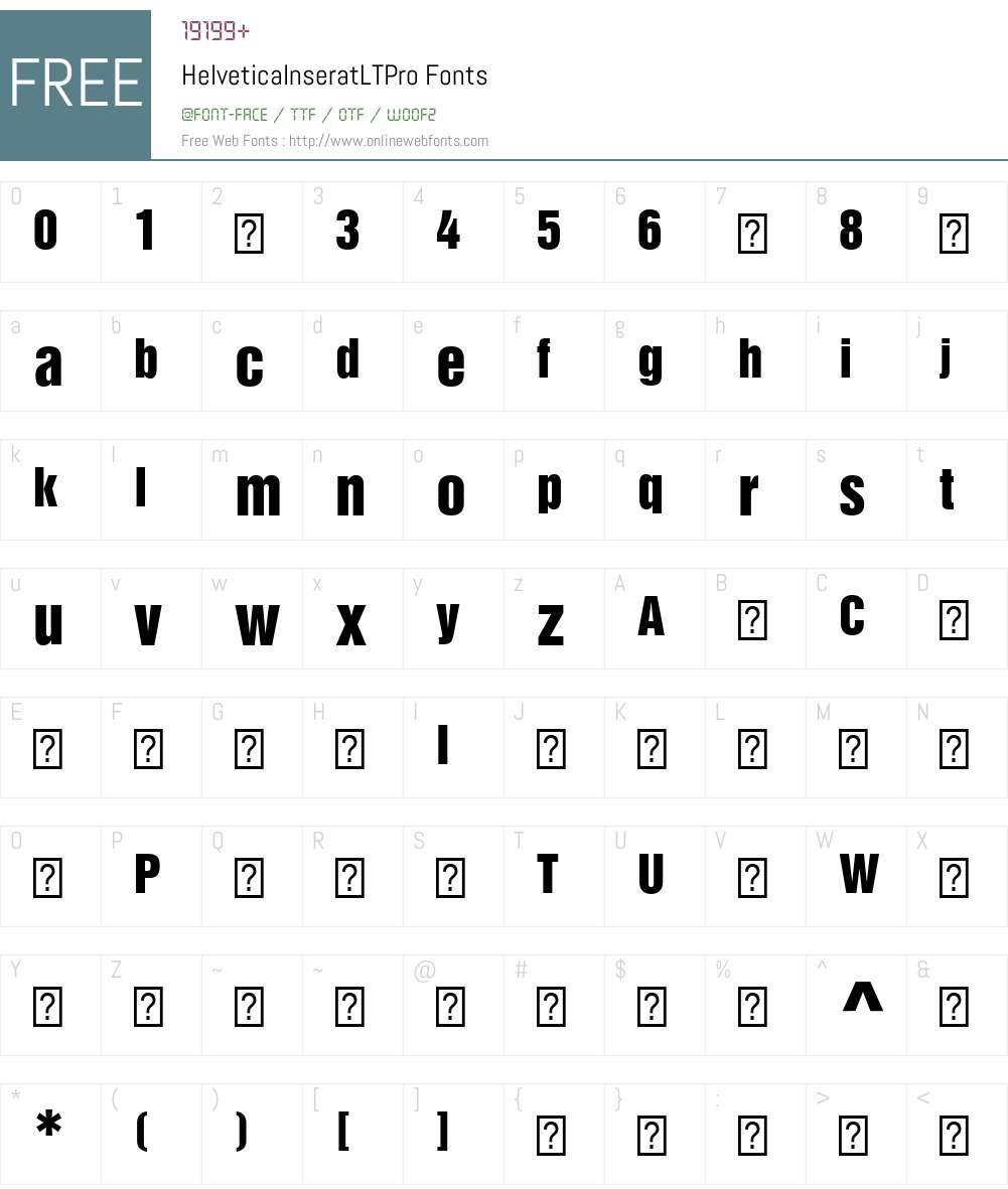 HelveticaInseratLTPro Font Screenshots