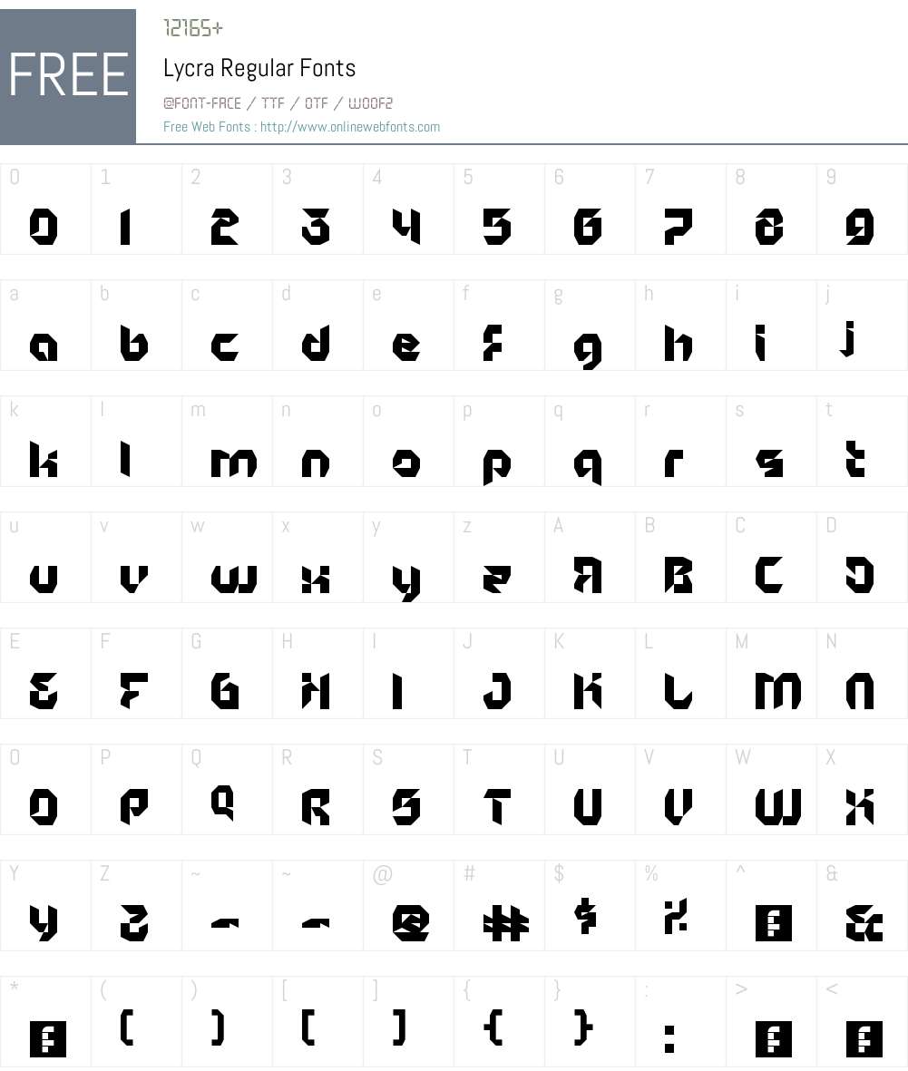 Lycra Font Screenshots
