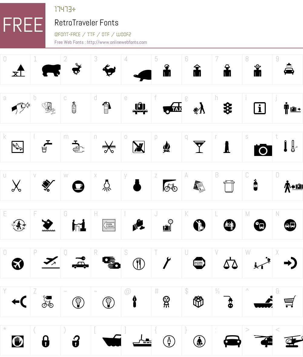 RetroTraveler Font Screenshots