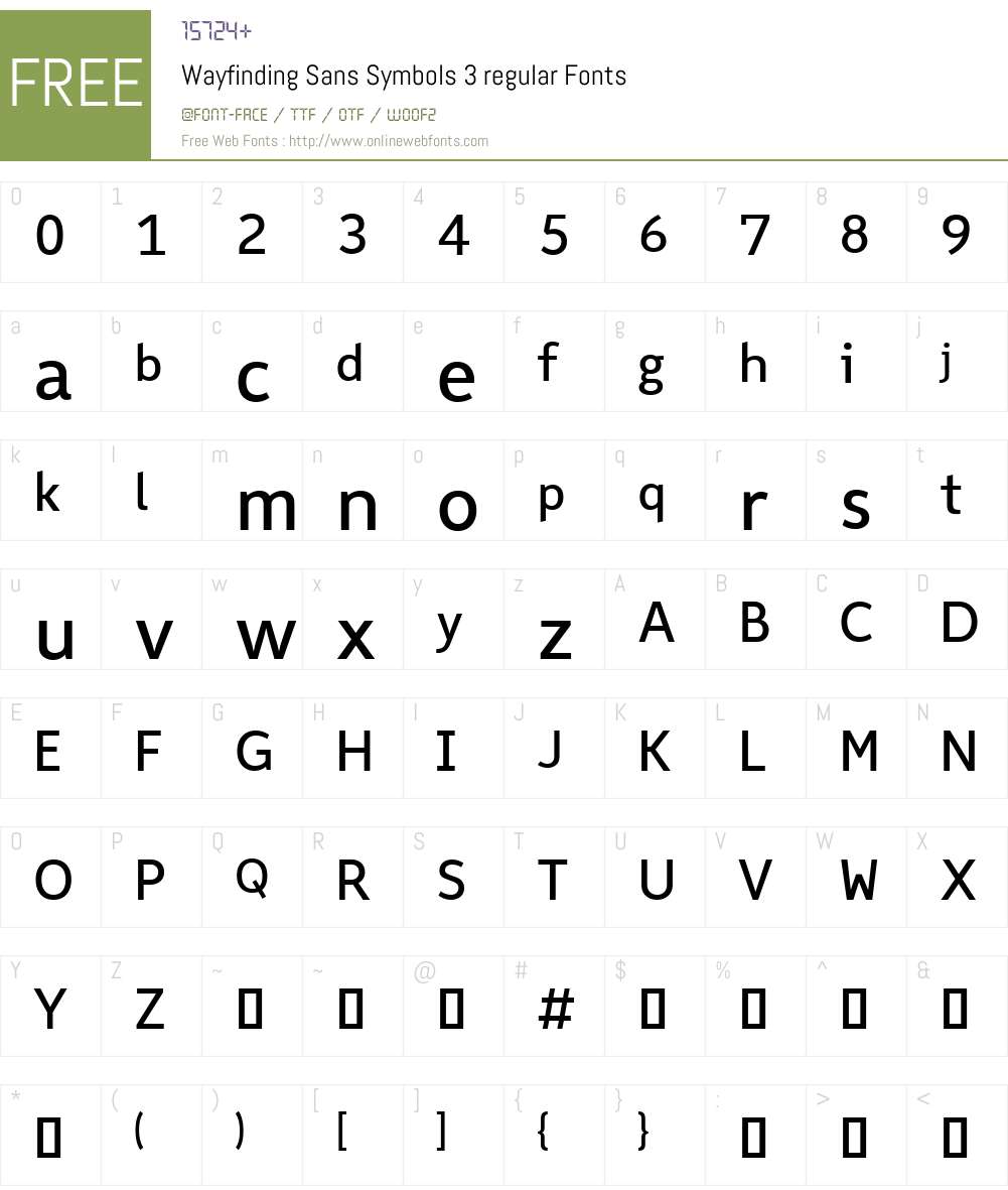 WayfindingSansSymbols3-regular Font Screenshots