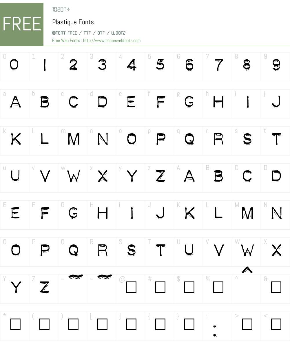 Plastique Font Screenshots