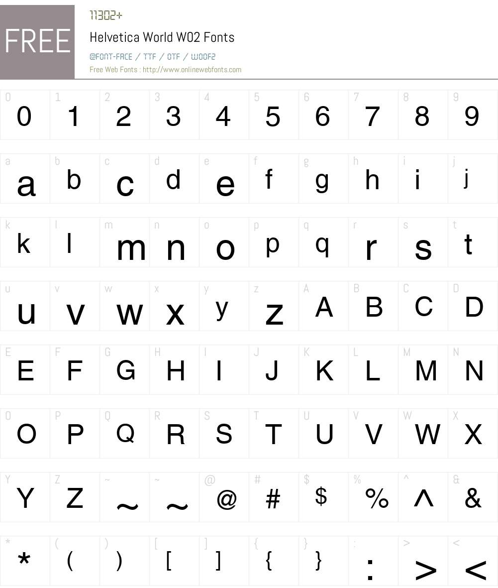 Helvetica Font Screenshots