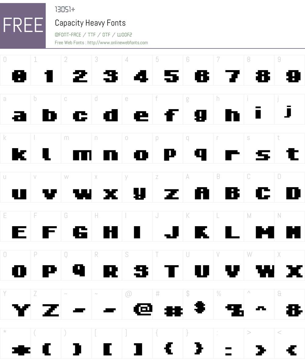 Capacity Heavy Font Screenshots
