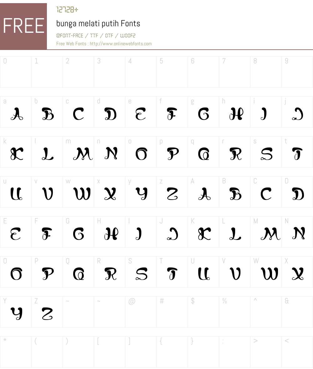 bunga melati putih Font Screenshots