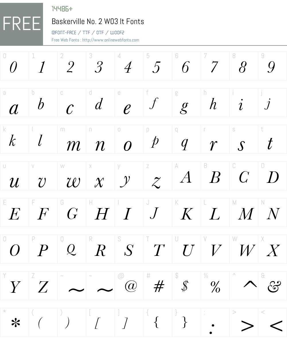 Baskerville No. 2 Font Screenshots