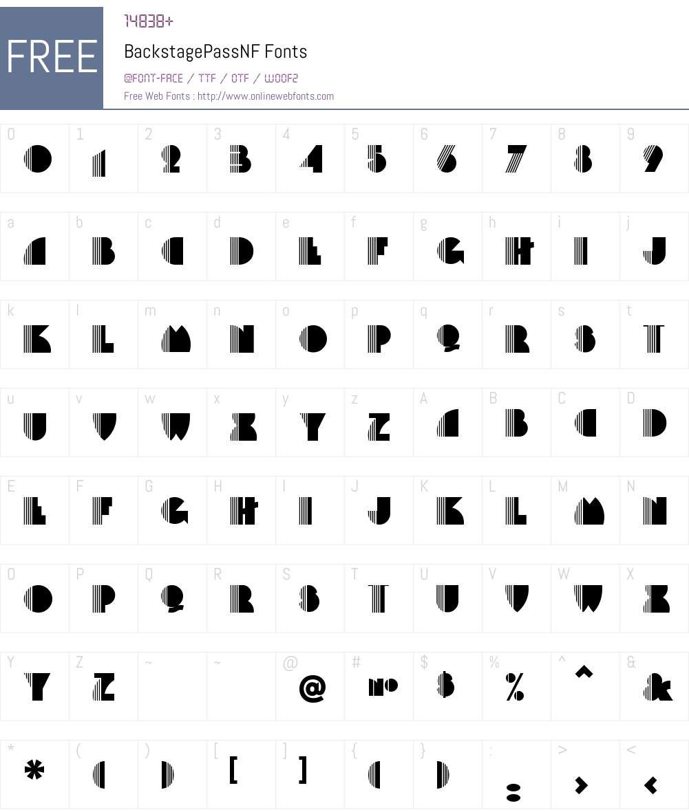 Backstage Pass NF Font Screenshots