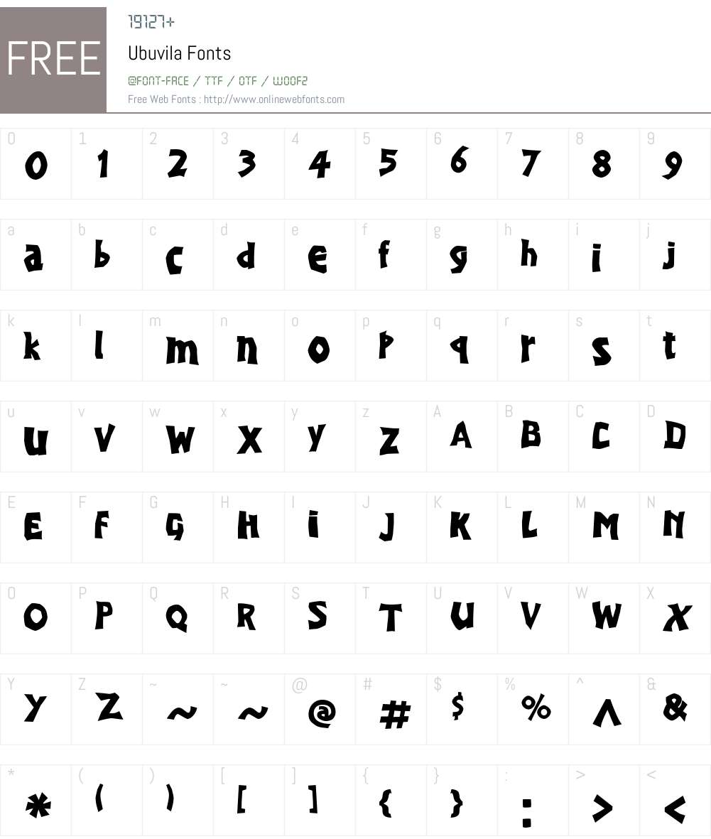 Ubuvila Font Screenshots