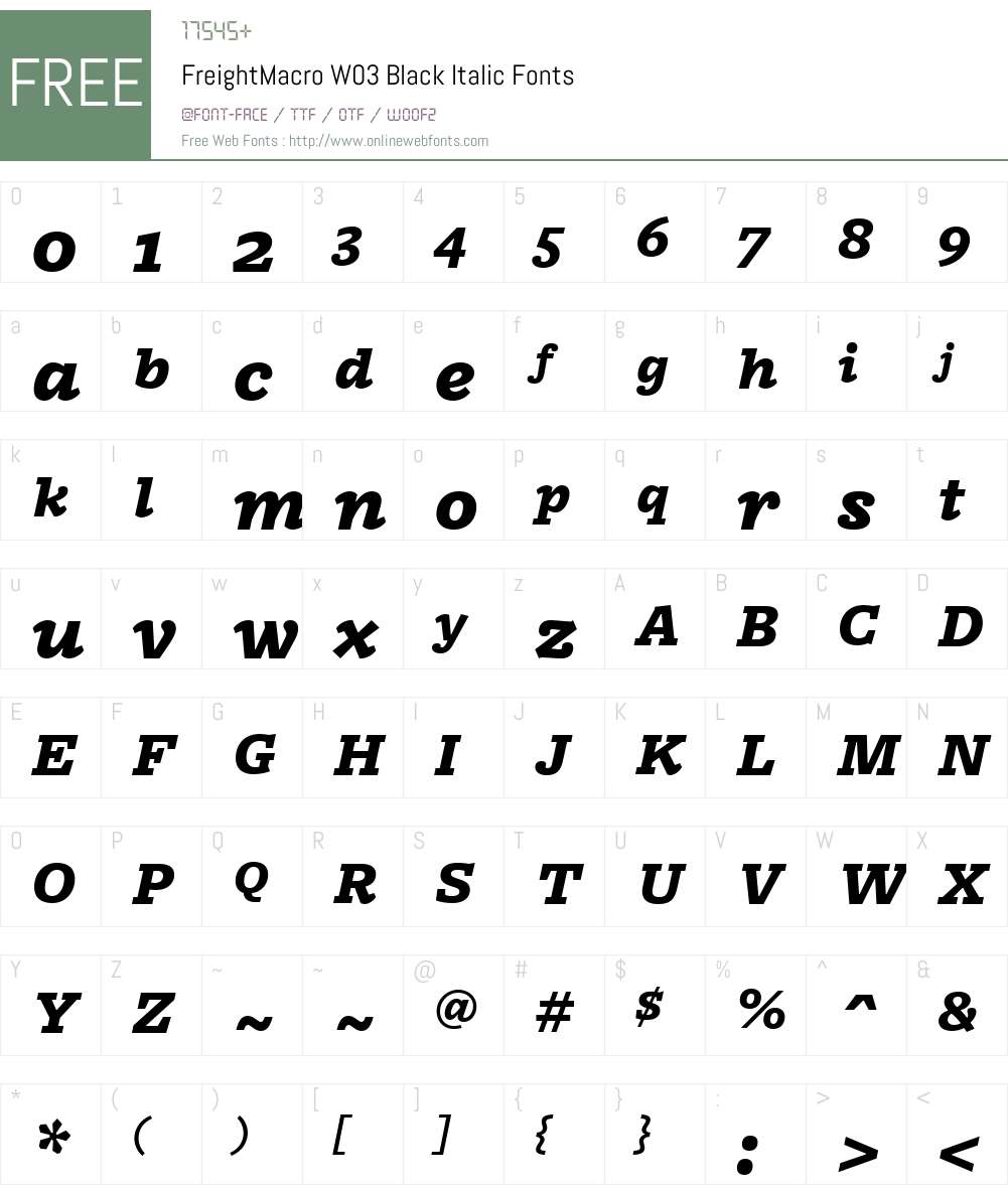 Freight Macro Pro Font Screenshots