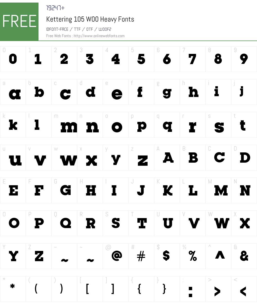 Kettering105W00-Heavy Font Screenshots