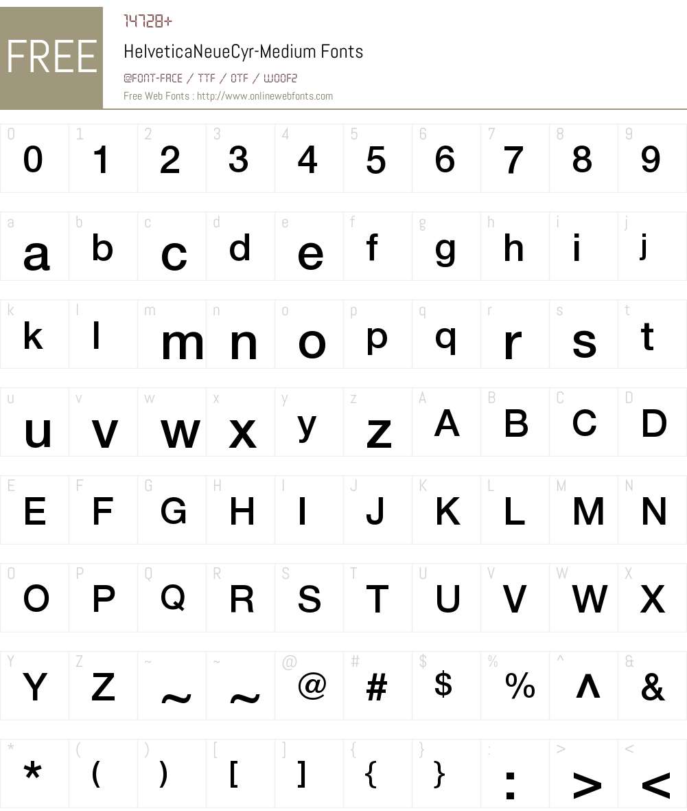 HelveticaNeueCyr Font Screenshots