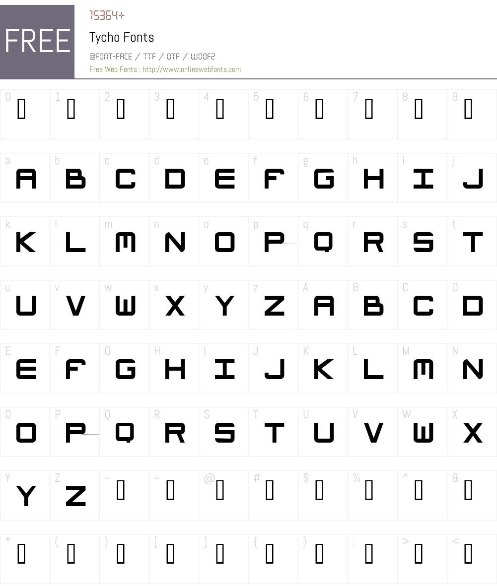 Tycho Font Screenshots