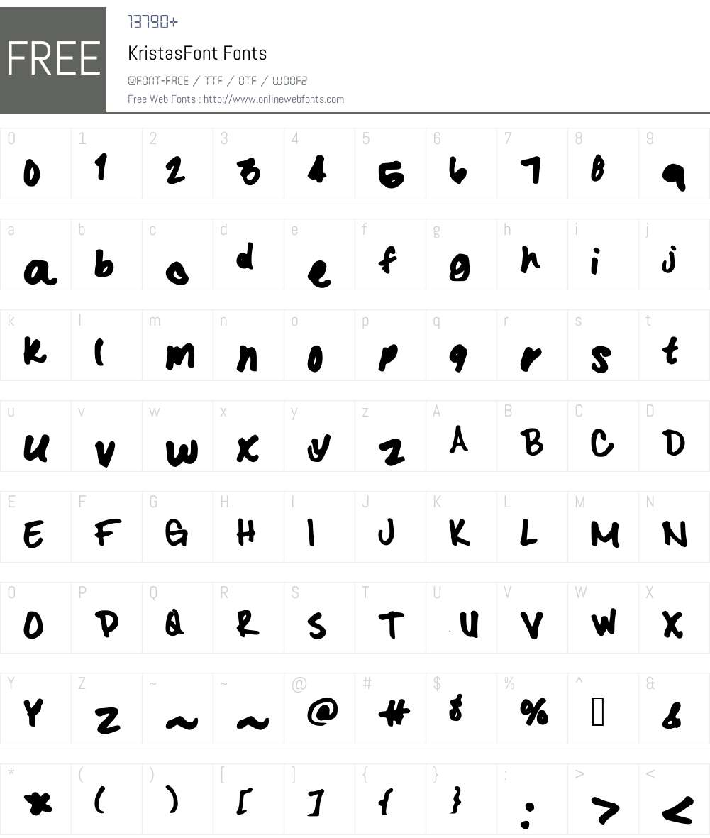 KristasFont Font Screenshots