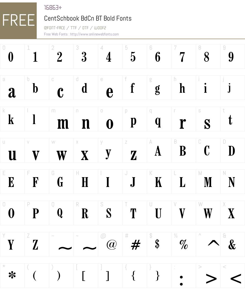 CentSchbook BdCn BT Font Screenshots