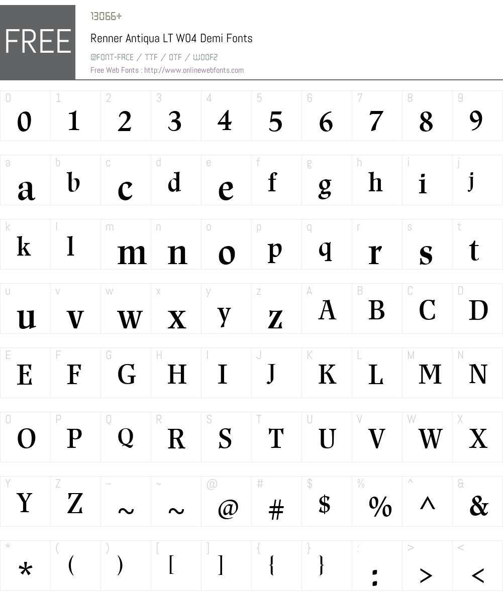 Renner Antiqua Font Screenshots